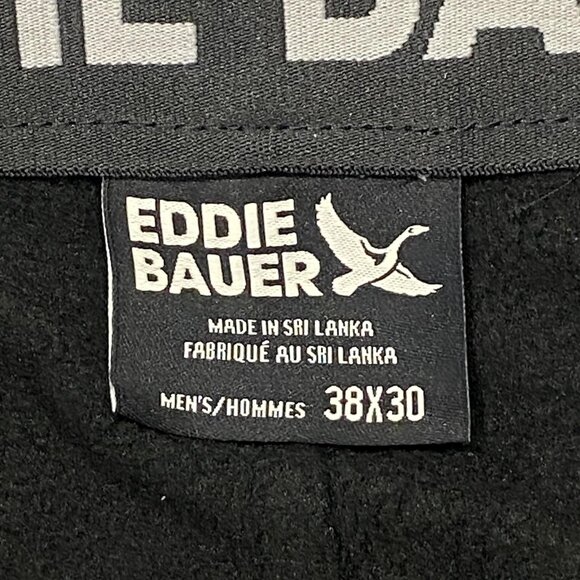 Eddie Bauer Fleece Lined Tech Pants Mens 38 x 30 Black Water Repellent Insulated - Picture 7 of 13